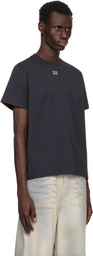 GANNI Black Relaxed Rhinestone T-shirt