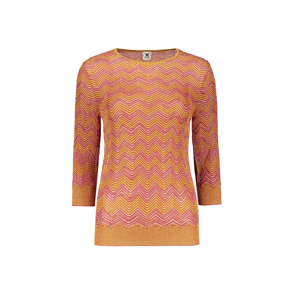 Short kaftan in zig zag lamé viscose blend with batwing