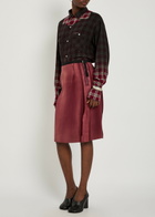 Maison Margiela Reverse-effect Satin Midi Skirt Red