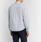 Entireworld - Giant Oversized Button-Down Collar Striped Organic Cotton Oxford Shirt - Blue