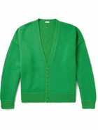 LOEWE - Appliquéd Ribbed Wool-Blend Cardigan - Green
