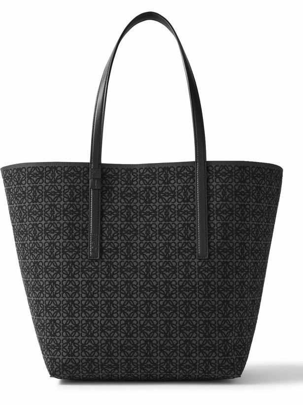 Photo: Loewe - Leather-Trimmed Logo-Jacquard Canvas Tote Bag