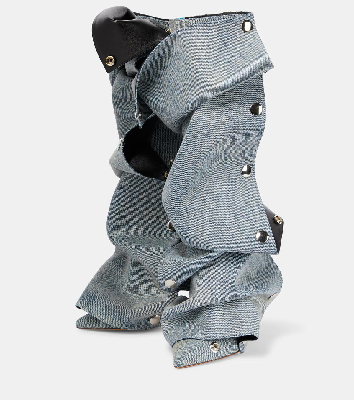 Y/Project Appliqué denim knee-high boots Y/Project