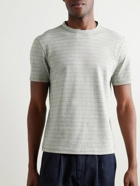 Officine Générale - Striped Cotton and Linen-Blend T-Shirt - Gray