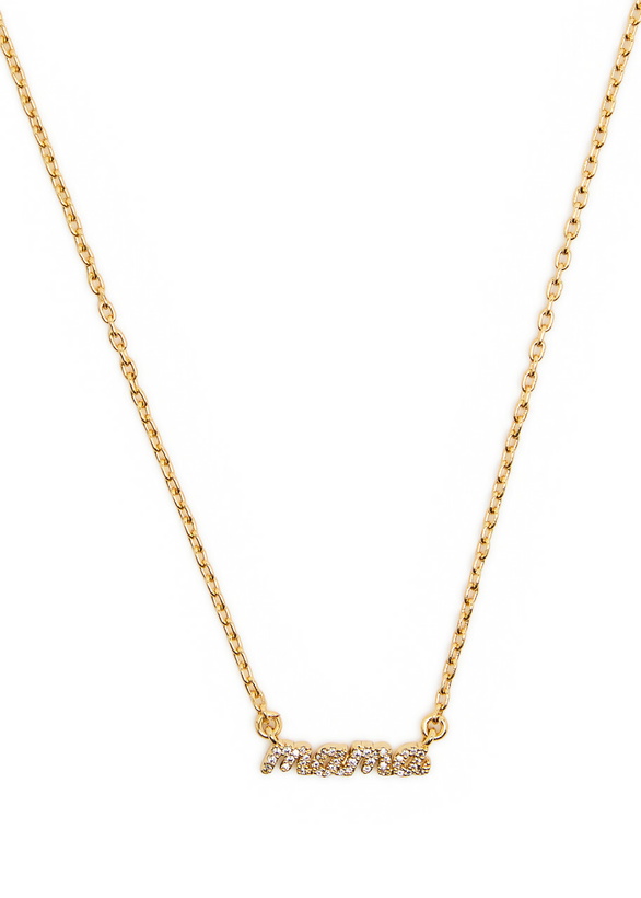 Photo: Kate Spade New York Mama Said Crystal-embellished Necklace - Gold - One Size