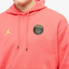 Air Jordan x PSG Pullover Fleece Hoody in Light Fusion Red/Tour Yellow