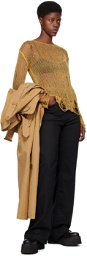 R13 Gold Distressed Sweater