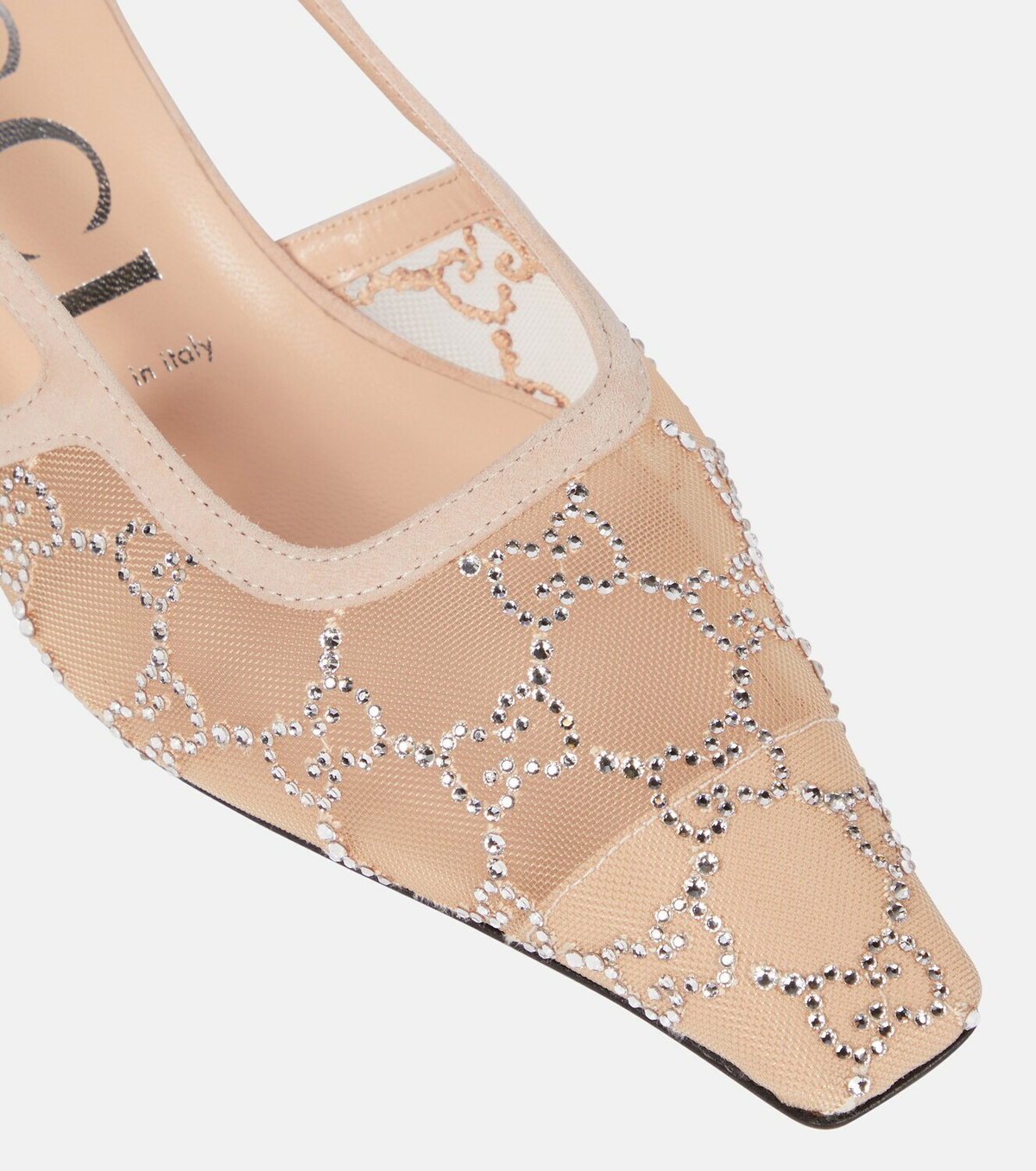【関税込み】gucci GG' SLINGBACK Gucci GG Crystal Slingback Heels 30mm | Runway Catalog