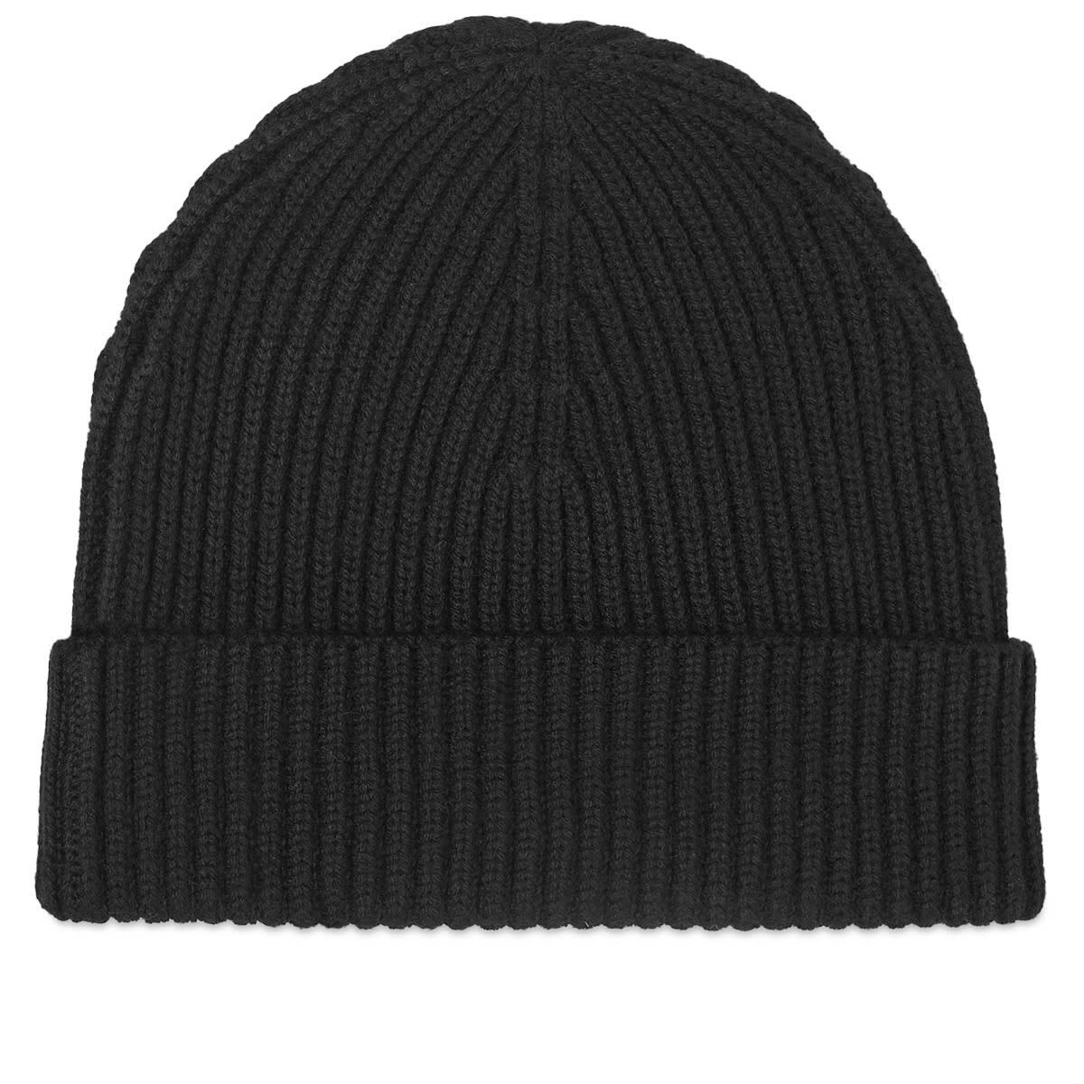 Studio Nicholson Men's Neam Fisherman Rib Beanie in Black