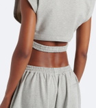 Alaïa Cotton-blend fleece crop top