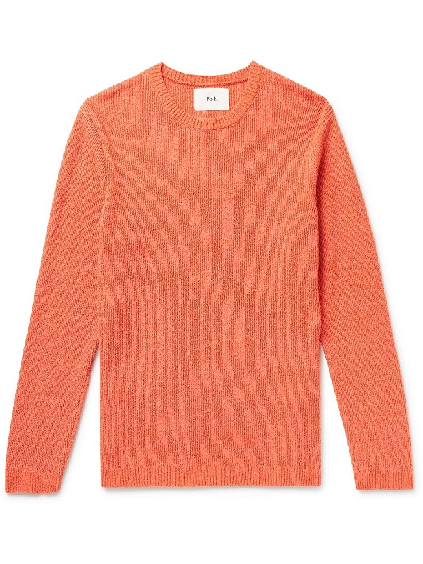 Photo: Folk - Ribbed Organic Cotton-Blend Sweater - Orange