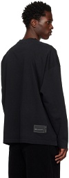 We11done Black Embroidered Long Sleeve T-Shirt