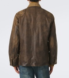 RRL Corduroy-trimmed leather jacket