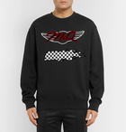 McQ Alexander McQueen - Printed Flocked Loopback Cotton-Jersey Sweatshirt - Men - Black