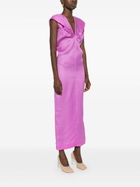 KHAITE Purple V-Neck Silk Dress