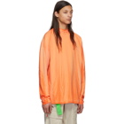 Heron Preston Orange and White Turtleneck Style Long Sleeve T-Shirt