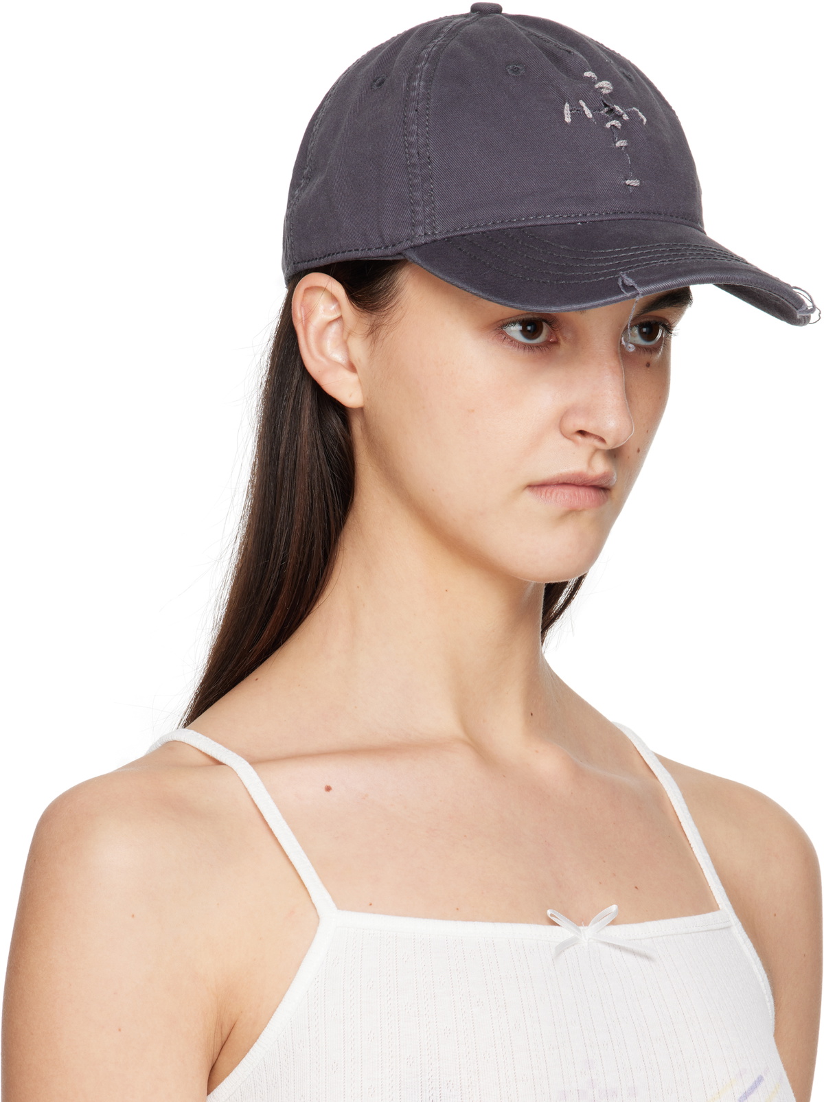 Praying Gray Cross Stitched Cap