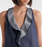 Dorothee Schumacher Fluid Denim ruffled crop top