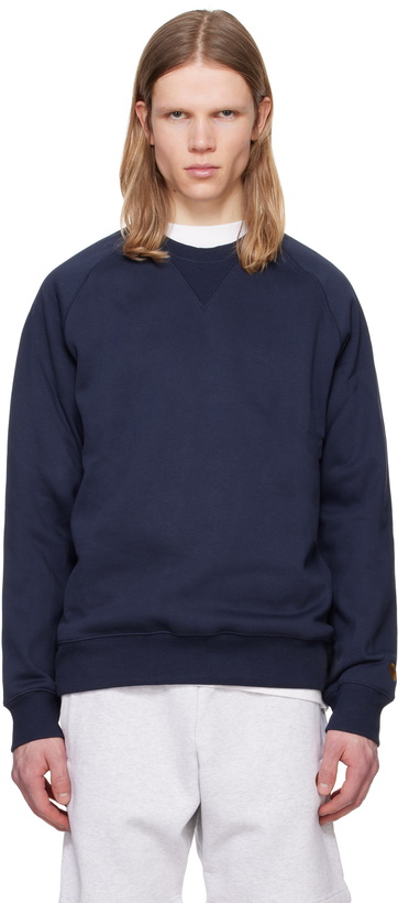 Photo: Carhartt Work In Progress Navy Chase Sweatshirt