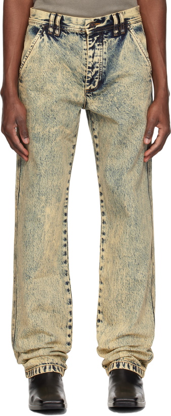 Photo: KUSIKOHC Navy & Beige Washed Jeans