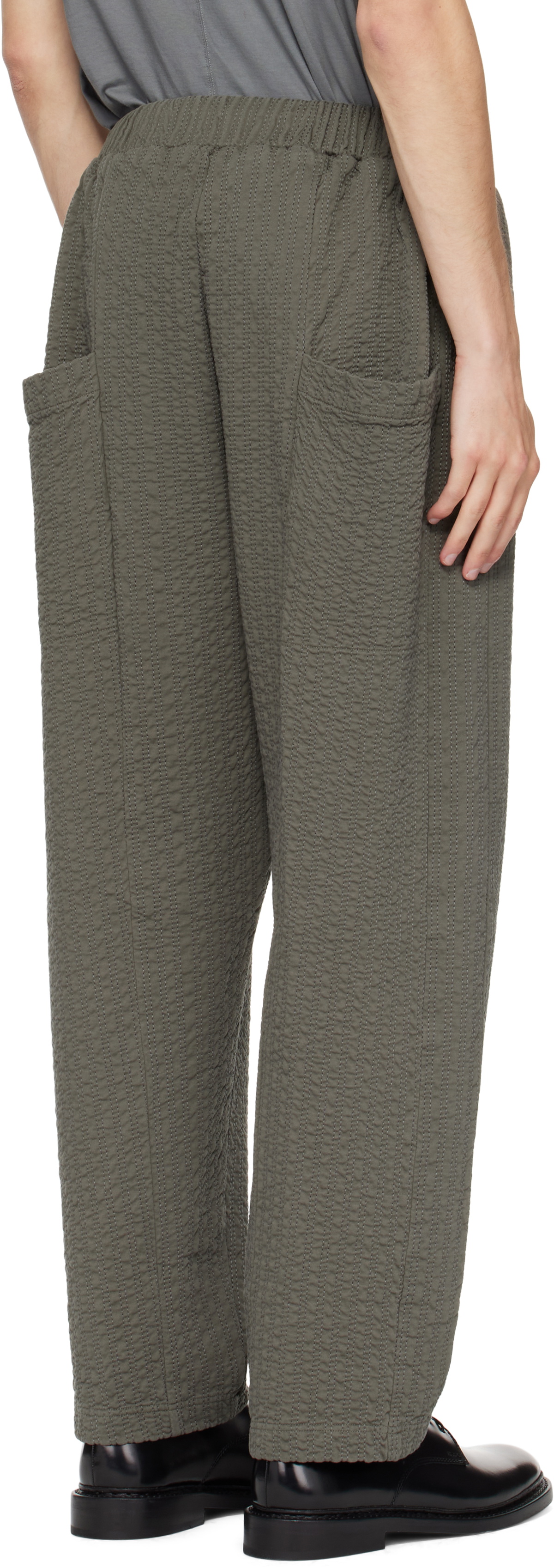 Craig Green Khaki Embroidered Linestitch Trousers