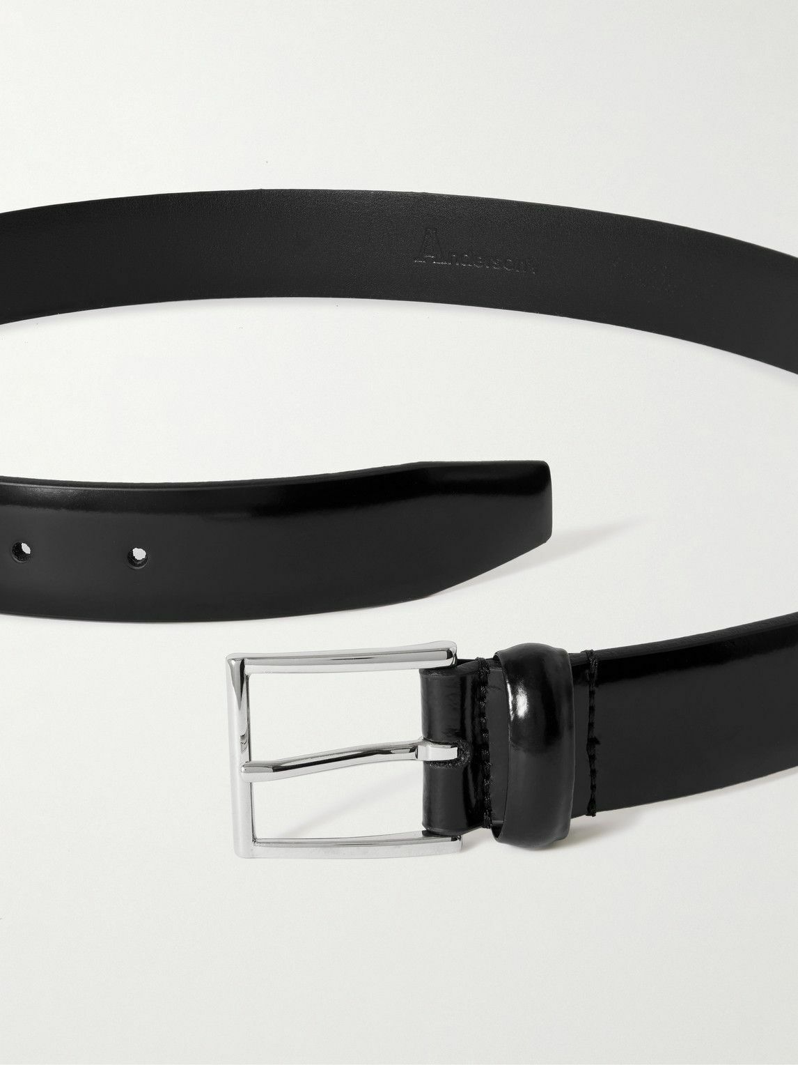 Anderson's - 3cm Glossed-Leather Belt - Black Anderson's