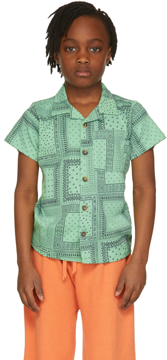 Misha & Puff Kids Green Bandana Shirt