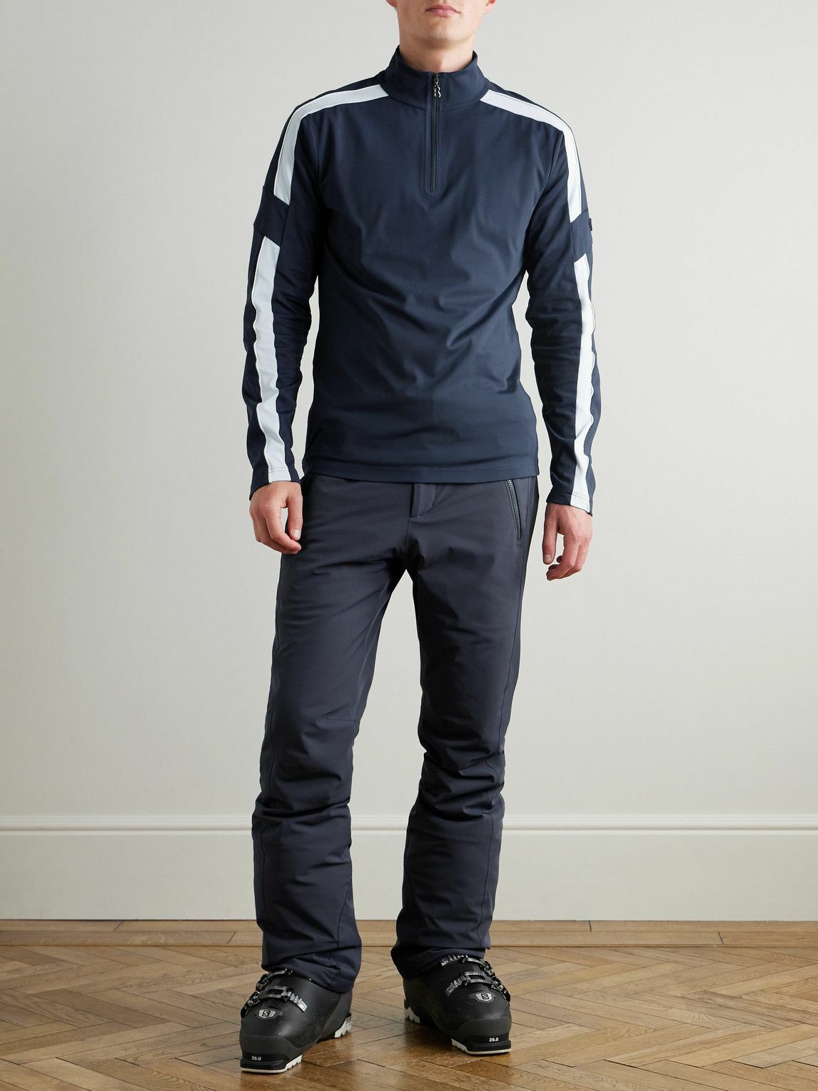BOGNER - Jannik Quarter-Zip Stretch-Jersey Baselayer - Blue