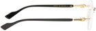 Gucci Gold & Black Rimless Rectangle Glasses