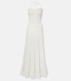 Poupette St Barth Foe shirred cotton maxi dress