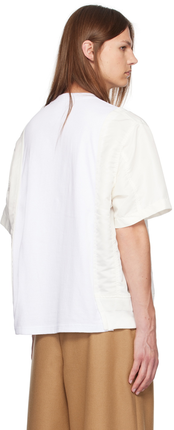 sacai Cotton Poplin T-Shirt Tシャツ　ホワイト Poplin x Cotton Jersey T-Shirt | sacai Official Store サカイ