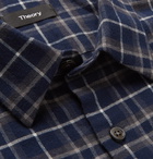 Theory - Checked Cotton-Flannel Shirt - Navy