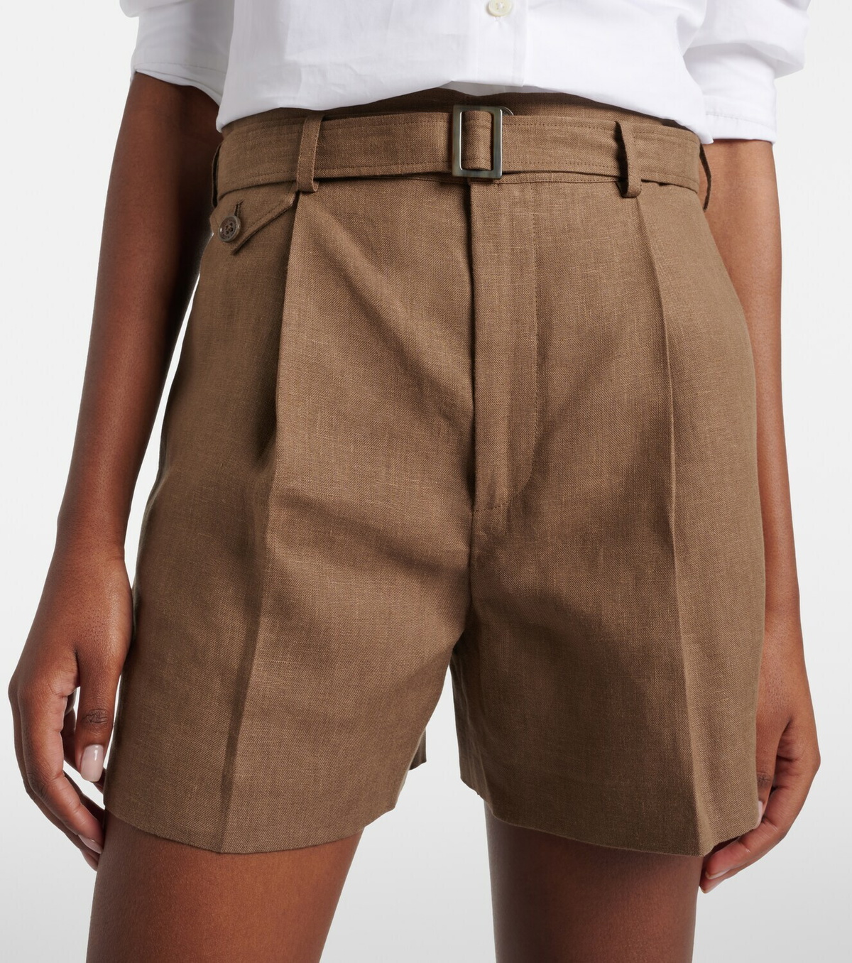 Ralph Lauren Collection Denise belted linen shorts