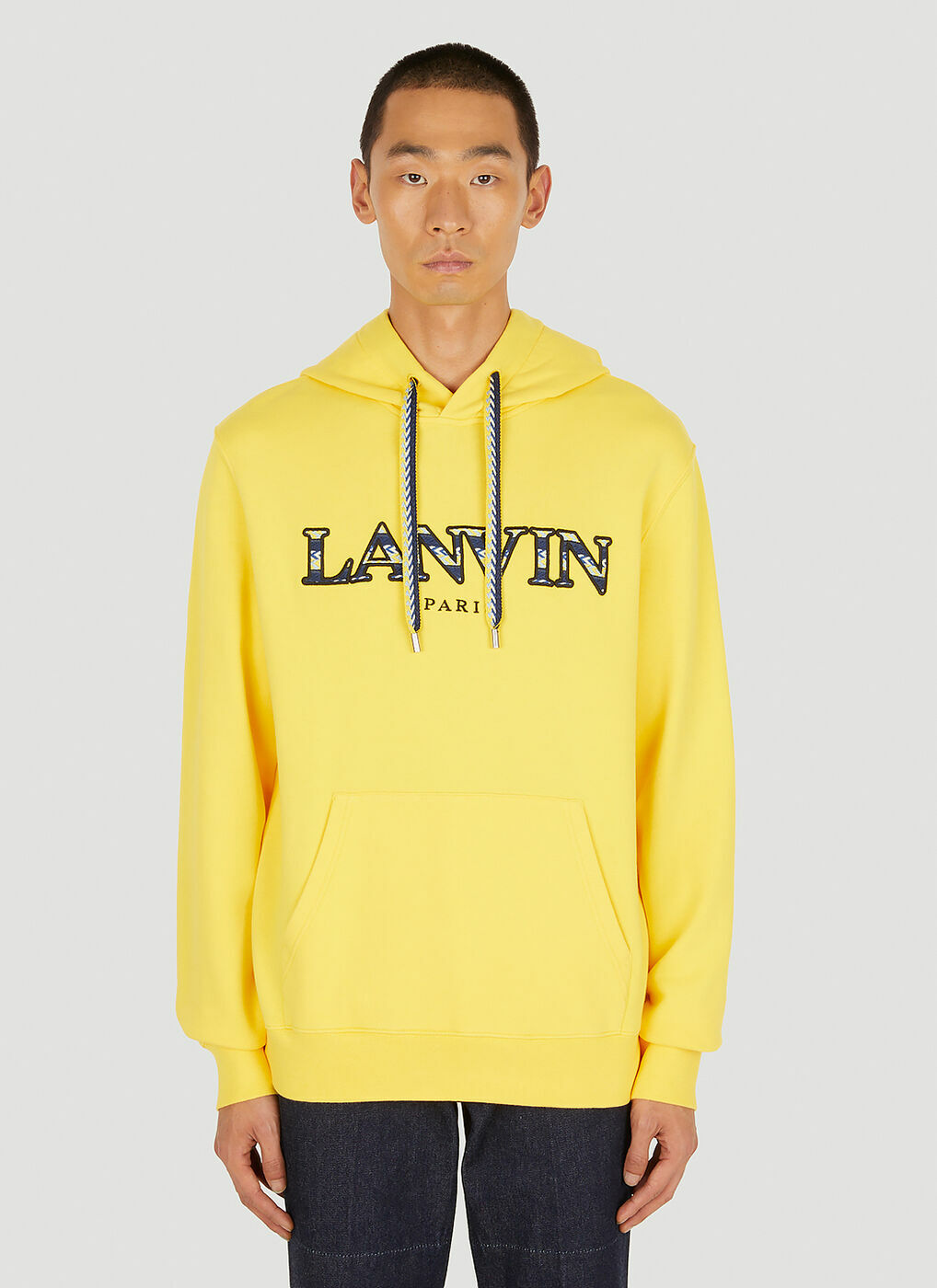 Curb Logo Hooded Sweatshirt in Yellow Lanvin