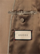 GUCCI - Double-Breasted Wool-Twill Blazer - Brown