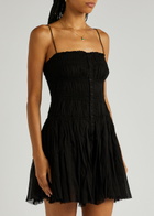 Free People Lausanne Cotton-gauze Mini Dress Black