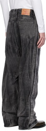 Y/Project Black Velcro Panel Jeans