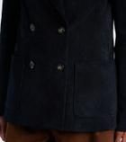 Stouls Suede double-breasted blazer