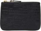 COMME des GARÇONS WALLETS Black Embossed Pouch