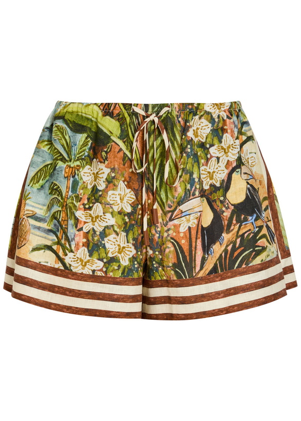 Photo: Alemais Toucan Tango Printed Linen Shorts Multicoloured