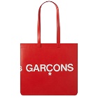 Comme des Garçons Huge Logo Tote Bag in Red