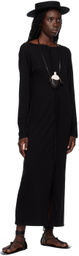 Yohji Yamamoto Black Twisted Maxi Dress