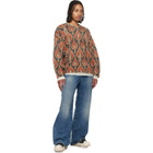 R13 Orange & Black Printed Oversized Sweater