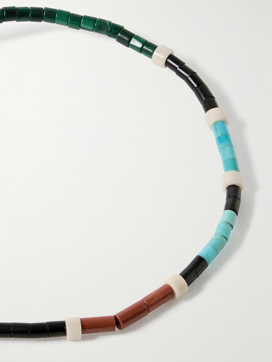 Mikia - Silver Multi-Stone Beaded Bracelet - Black