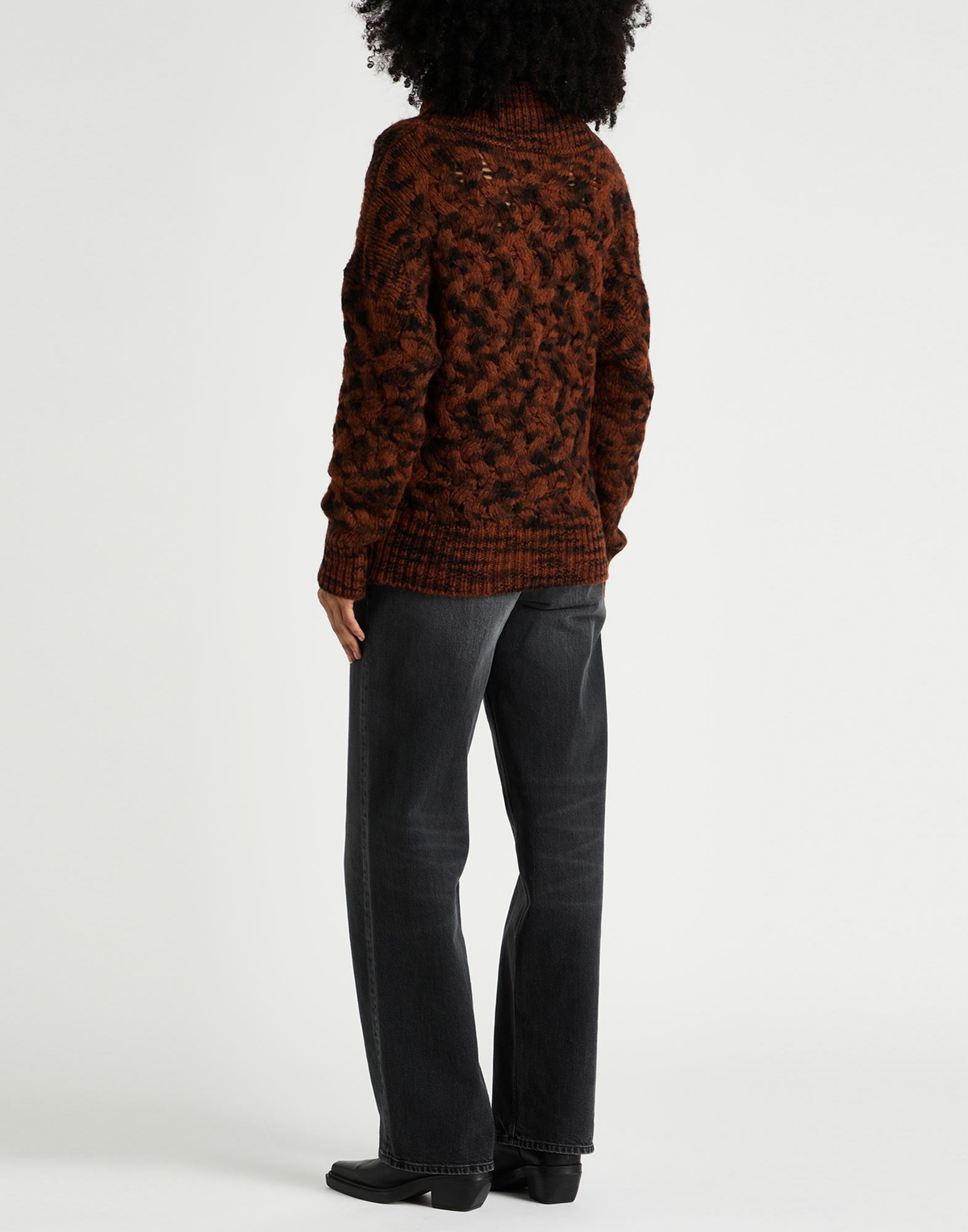 Manila Grace Womens Turtleneck Rust