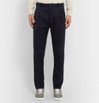 Brioni - Slim-Fit Tapered Pleated Twill Cargo Trousers - Blue