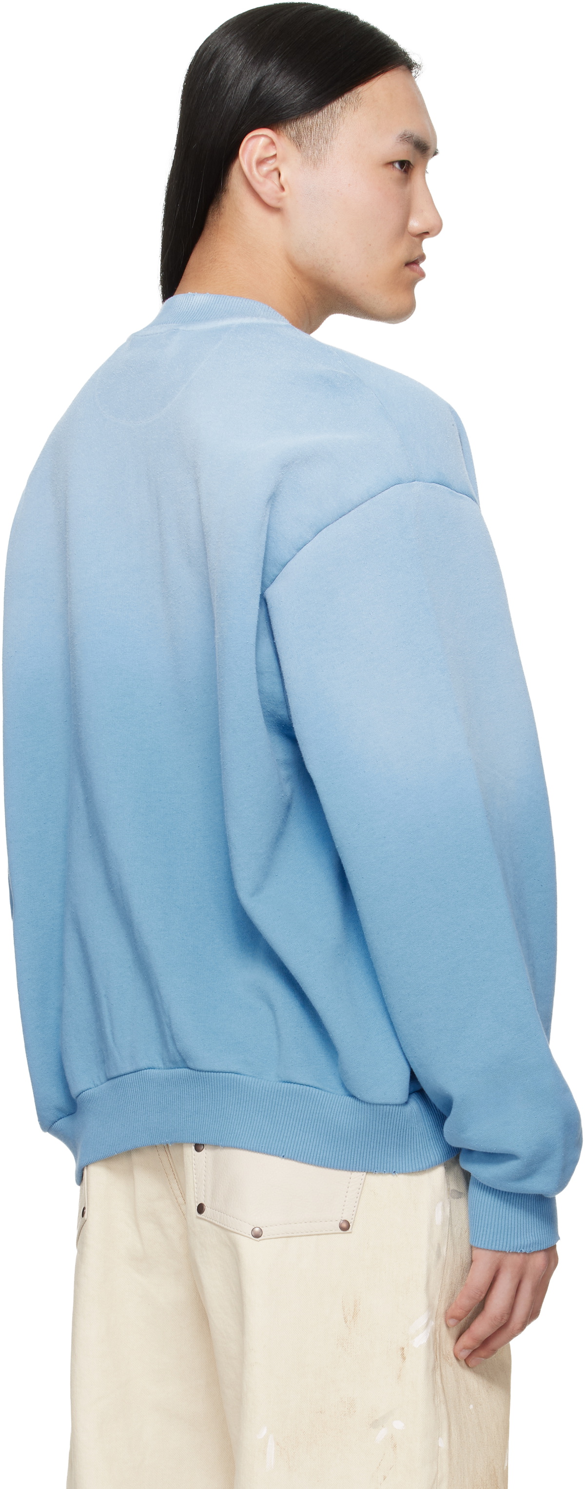 Acne Studios Blue Washed Zip-Up Sweater