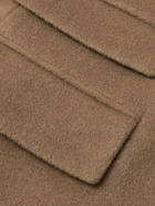 SAINT LAURENT - Oversized Brushed-Wool Coat - Brown