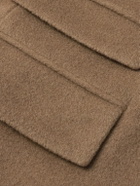 SAINT LAURENT - Oversized Brushed-Wool Coat - Brown