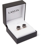 Lanvin - Rhodium-Plated Onyx and Sodalite Cufflinks - Silver
